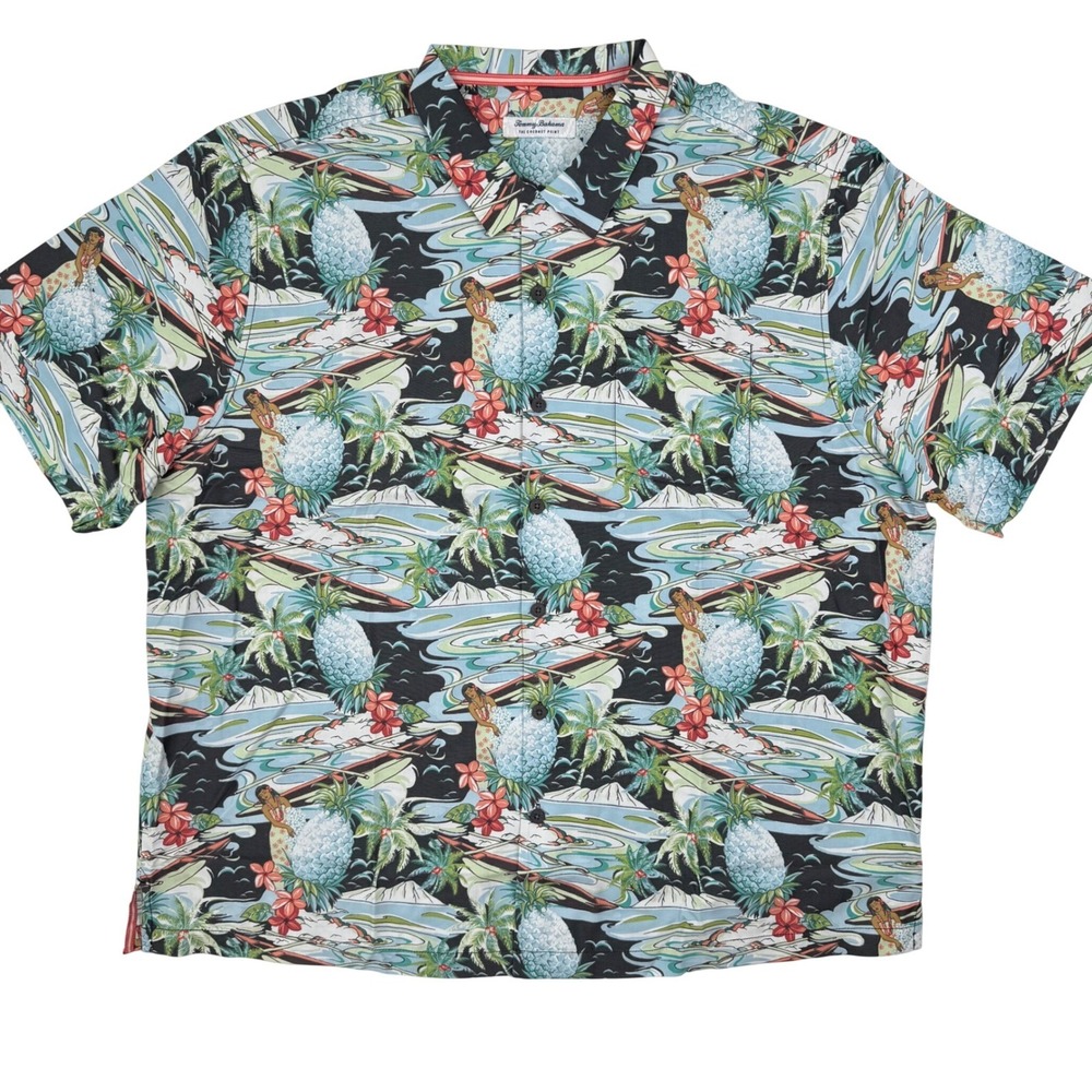 Tommy Bahama Mens 2XLB Coconut Point Pina Oasis IslandZone Hawaiian Camp Shirt - Picture 3 of 7